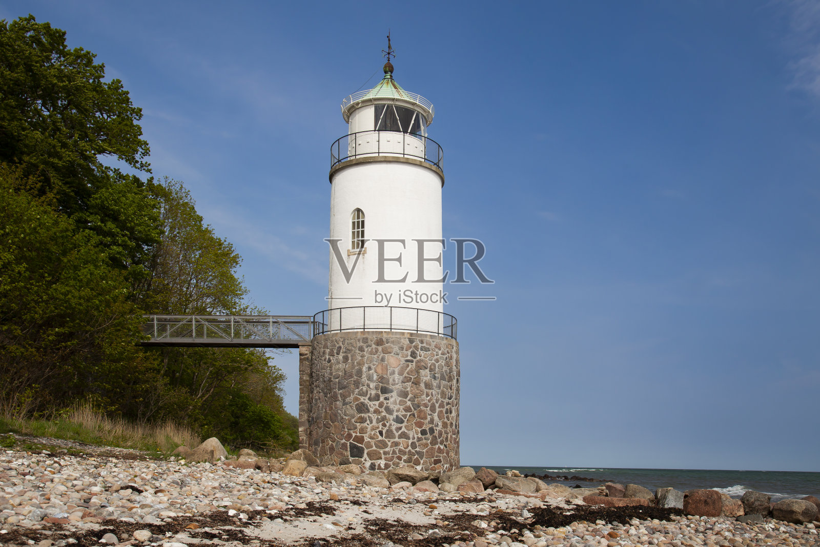 塔克森山灯塔，阿尔斯岛，弗伦斯堡峡湾，南丹麦，欧洲照片摄影图片