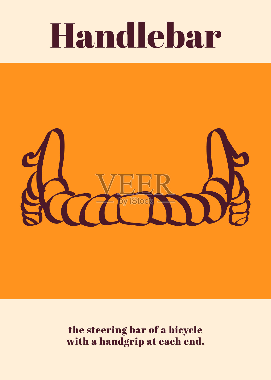 车把和解释。自行车活动海报。抽象风格矢量插图插画图片素材