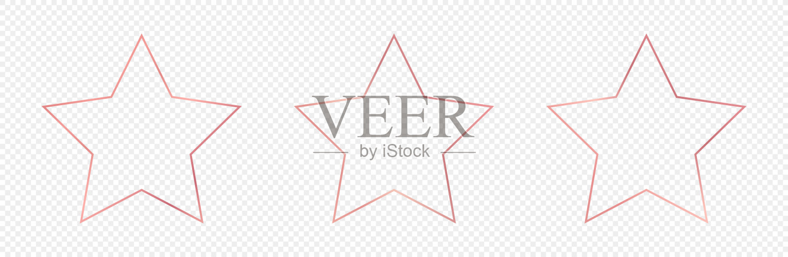 玫瑰金发光星形框架插画图片素材