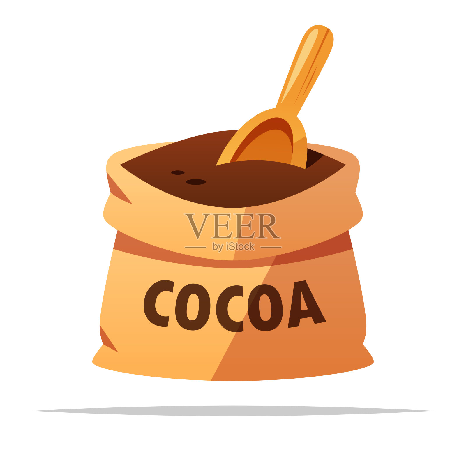 可可粉在袋载体分离插图插画图片素材