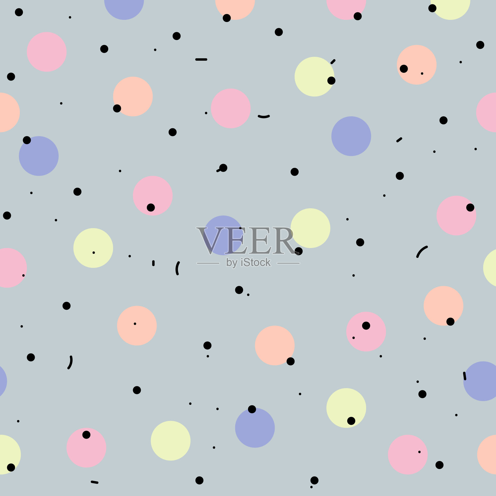 圆点无缝图案。彩色印花设计用于纺织品，面料，时装，壁纸，背景。矢量eps 10插画图片素材