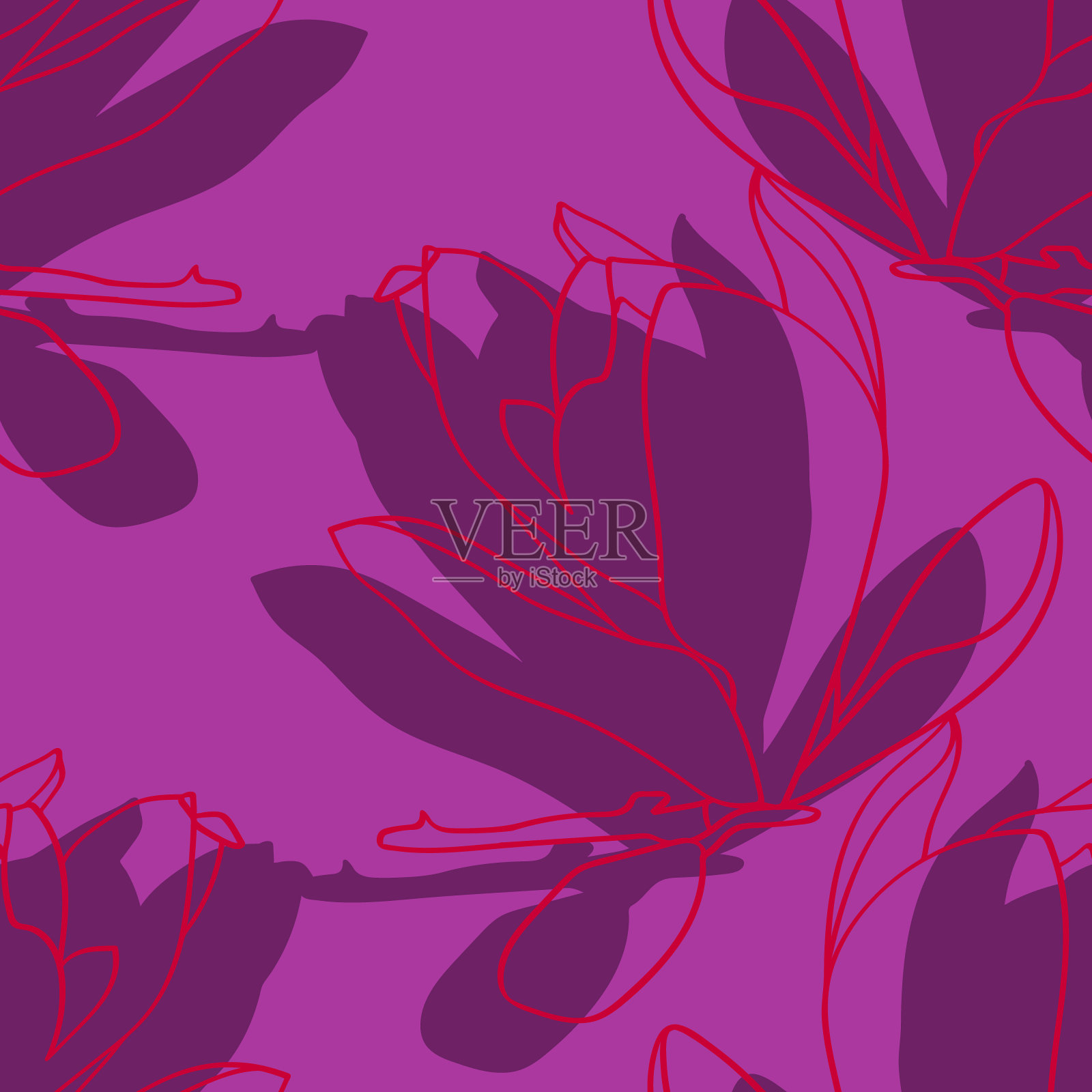 玉兰花图形。插画图片素材