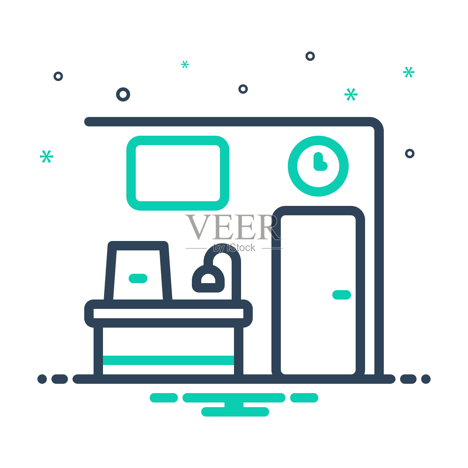 局办公室插画图片素材