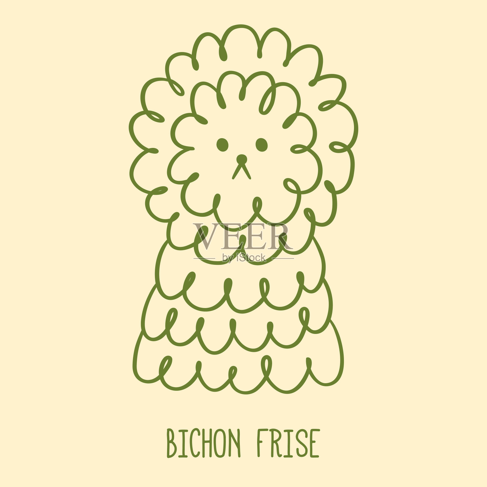 轮廓狗头插画图片素材