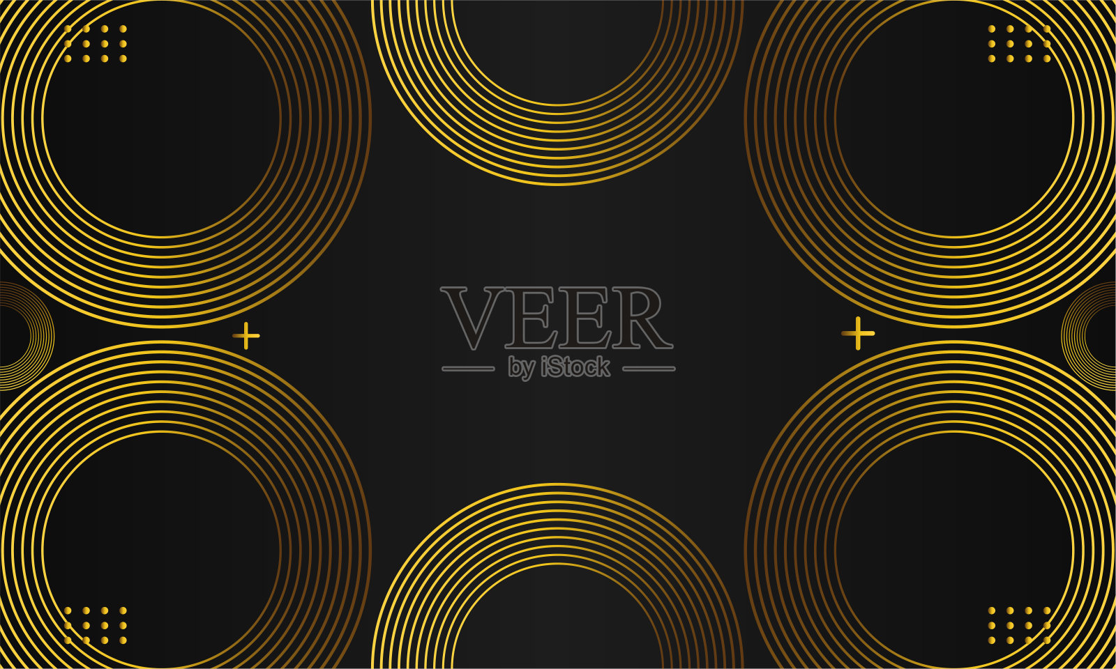 抽象的黑色背景与金色的元素。插画图片素材