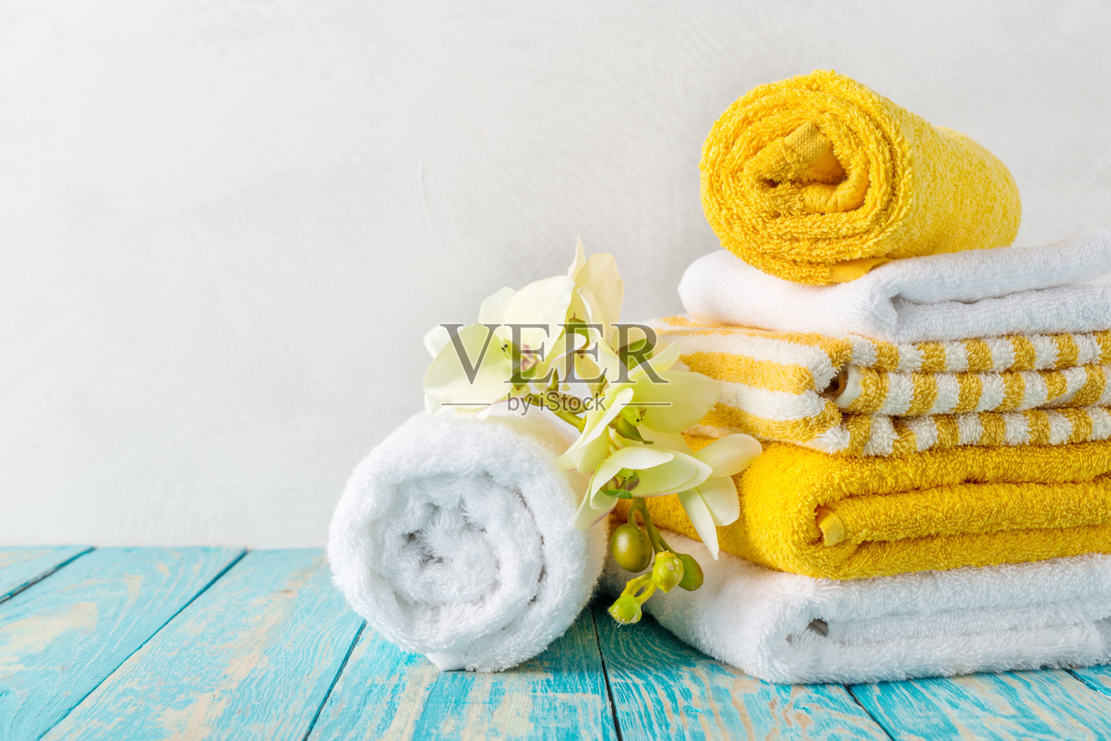 兰花毛巾照片摄影图片