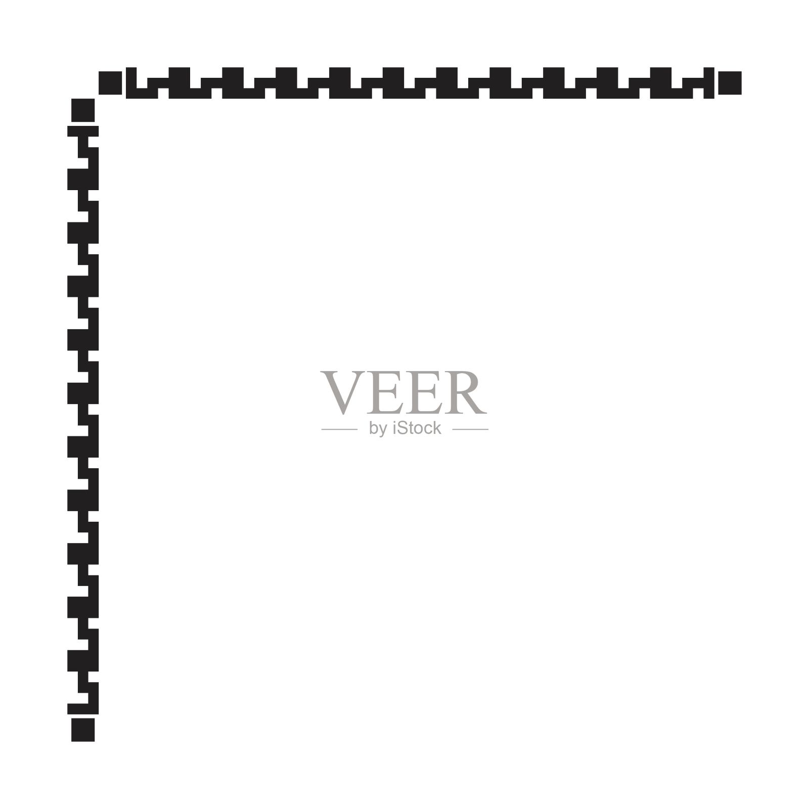 角框架边框形状图标装饰复古涂鸦元素的设计插画图片素材