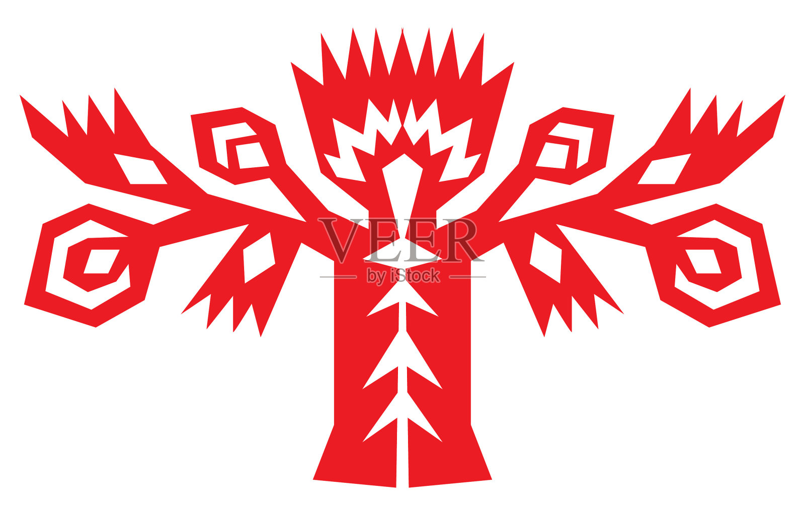 装饰对称的橡树图案。插画图片素材