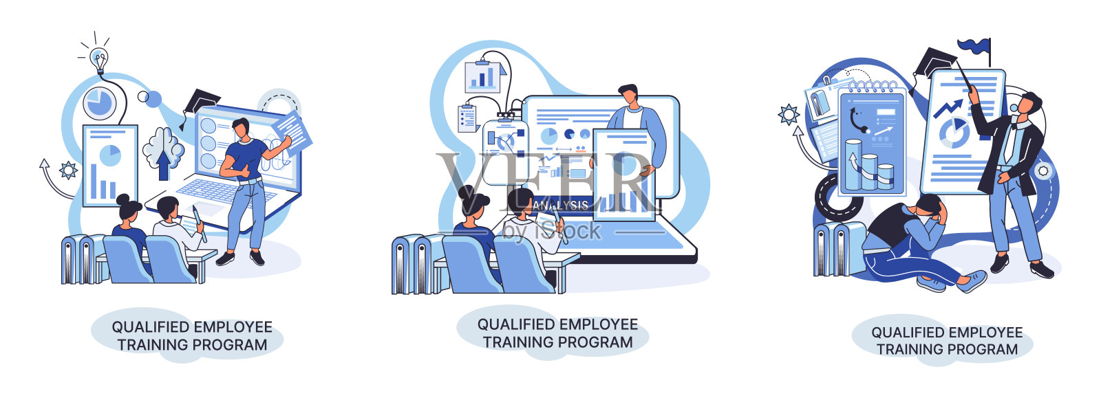 帮助专业发展合格的员工培训计划为发展和成长学习202106251插画图片素材