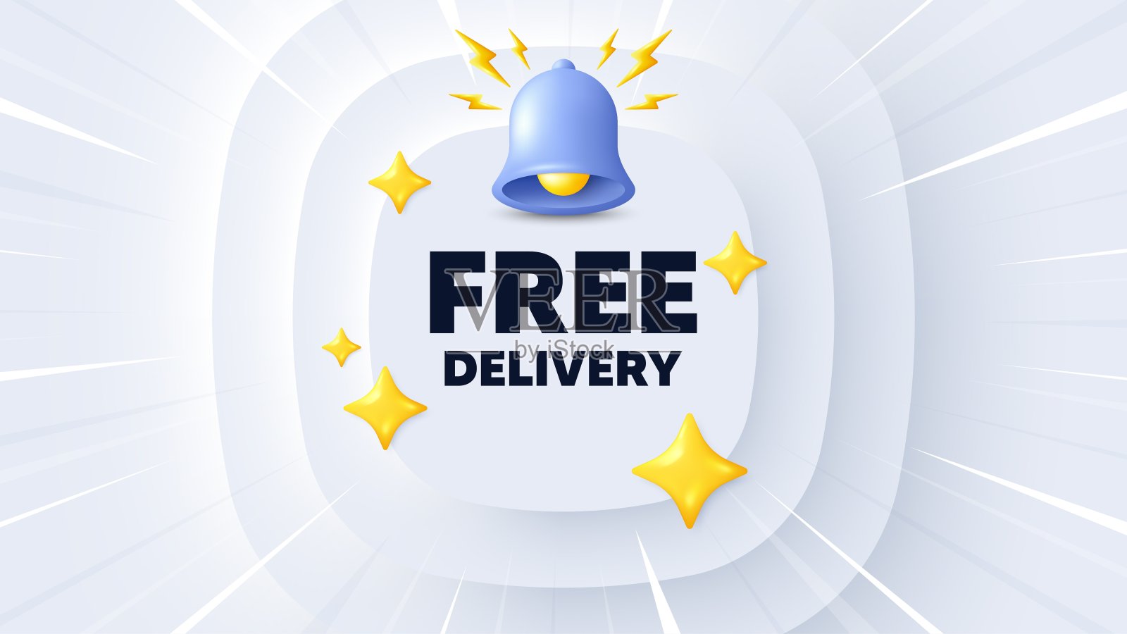 免费送货标签。航运和货运服务信息。无功日爆旗。向量插画图片素材