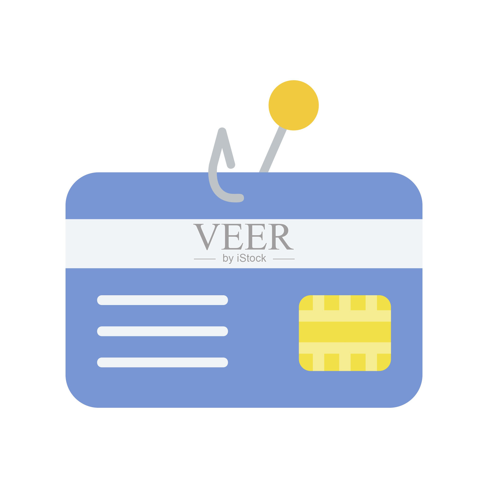 钓鱼信用卡图标插画图片素材