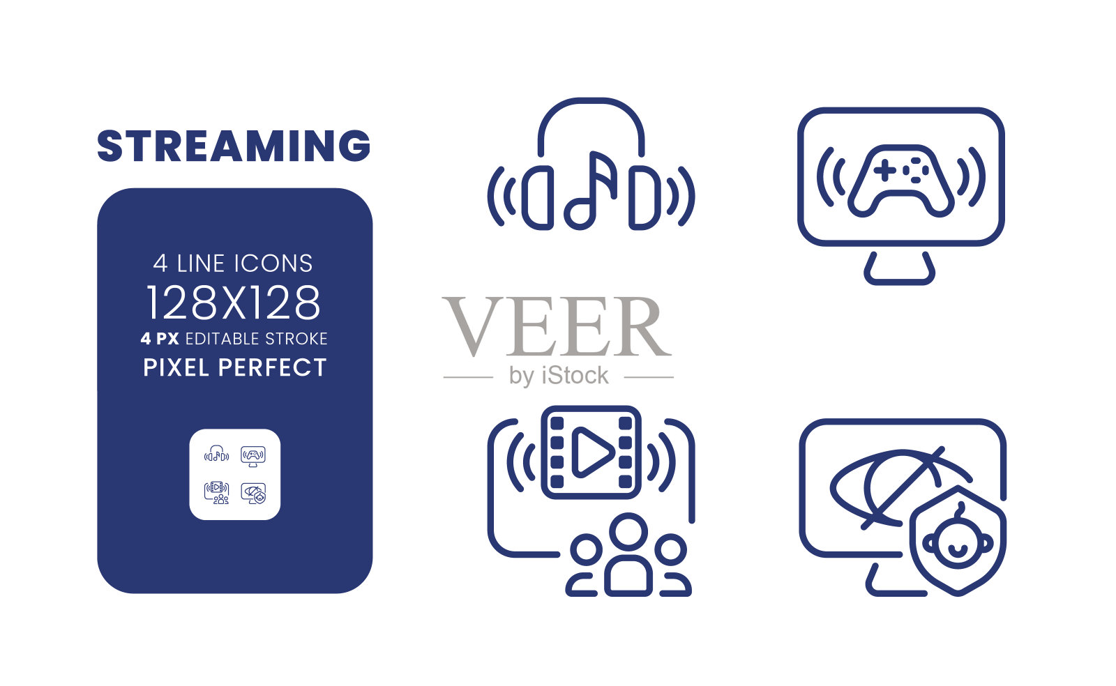 流式线性桌面图标集插画图片素材