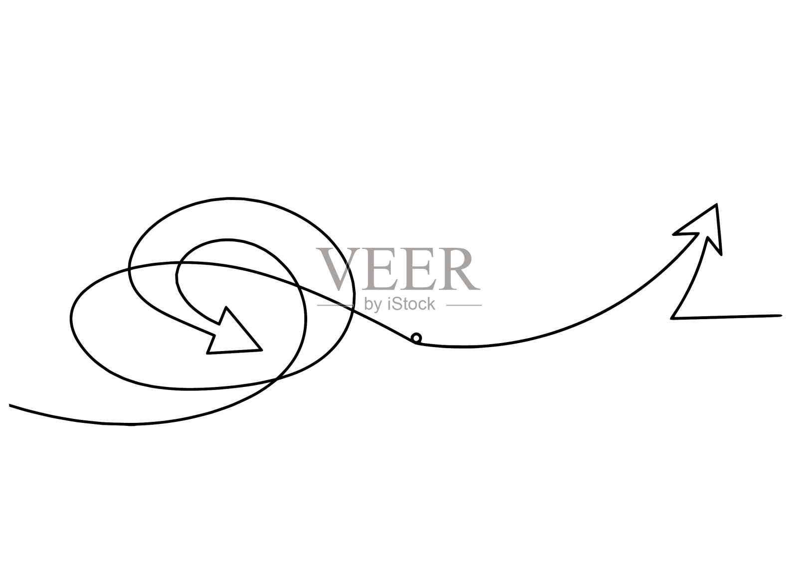 抽象的连续线条箭头作为绘图插画图片素材