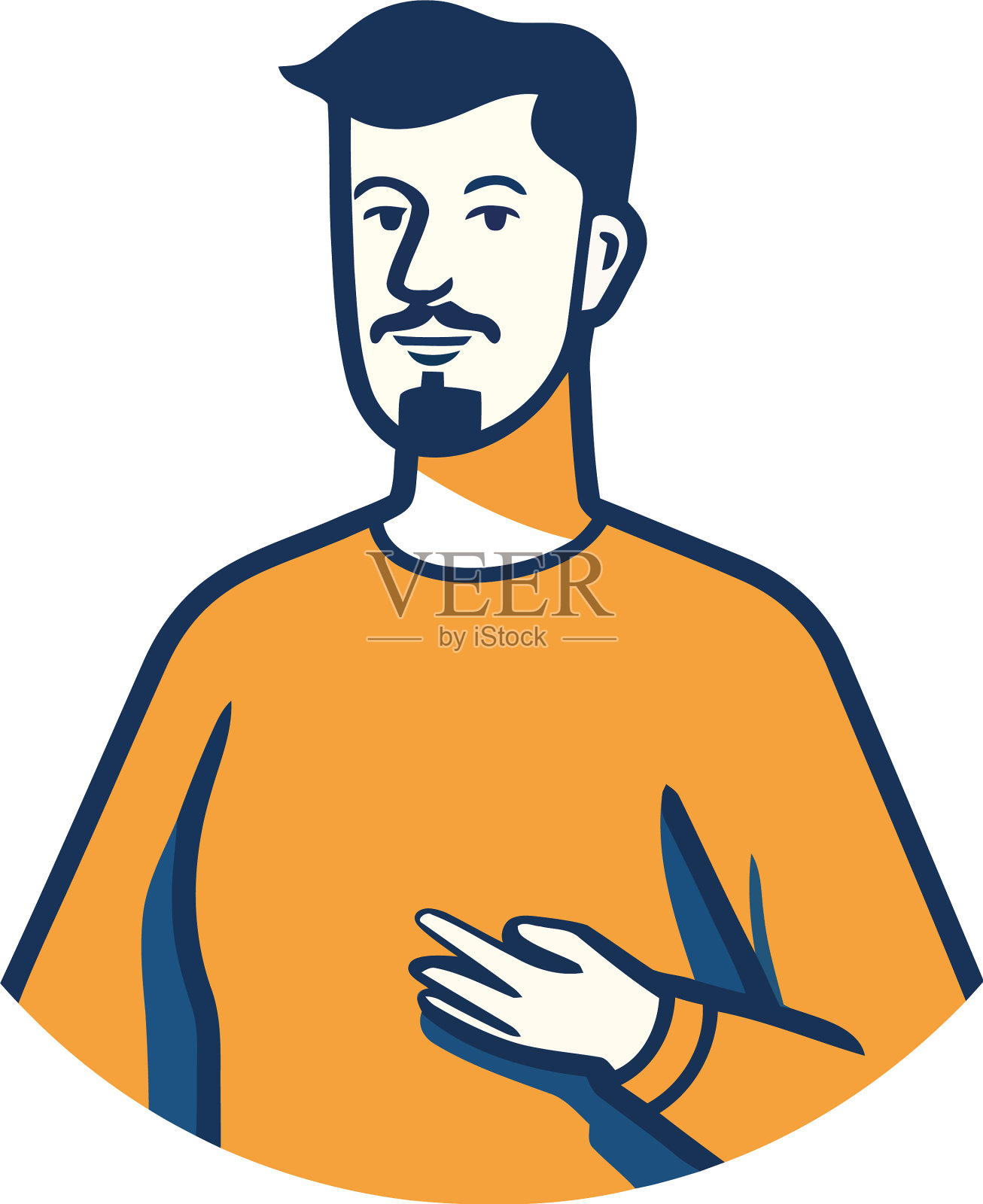 微笑男人肖像人物设计元素图片