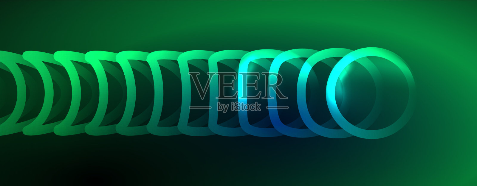 霓虹灯闪亮的圆圈抽象背景技术插画图片素材