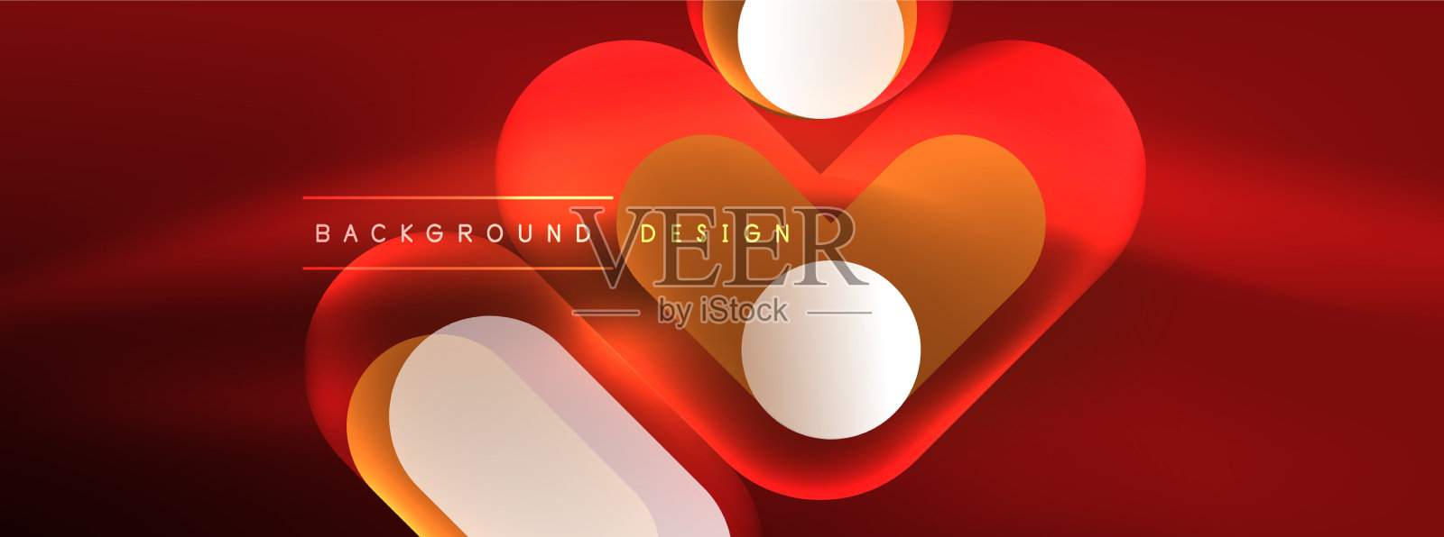 霓虹圆抽象背景模板插画图片素材