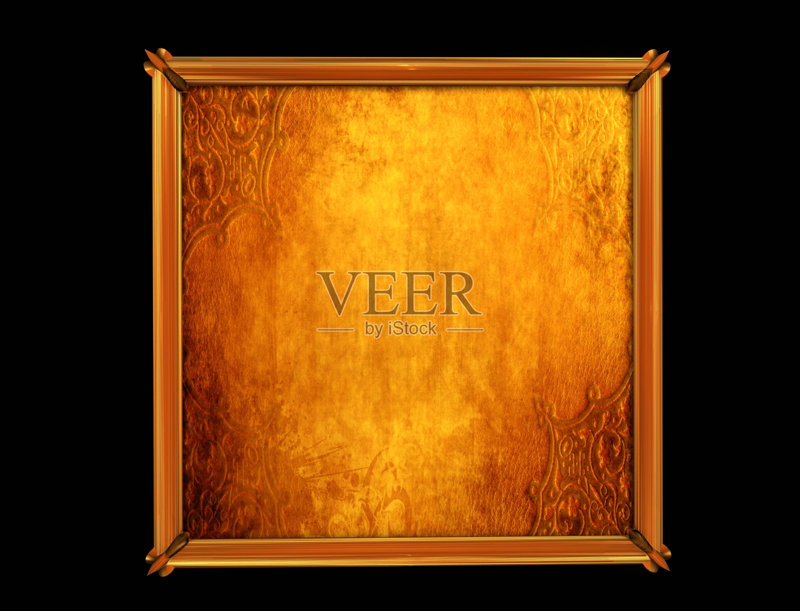 复古的金色方形框架背景照片摄影图片