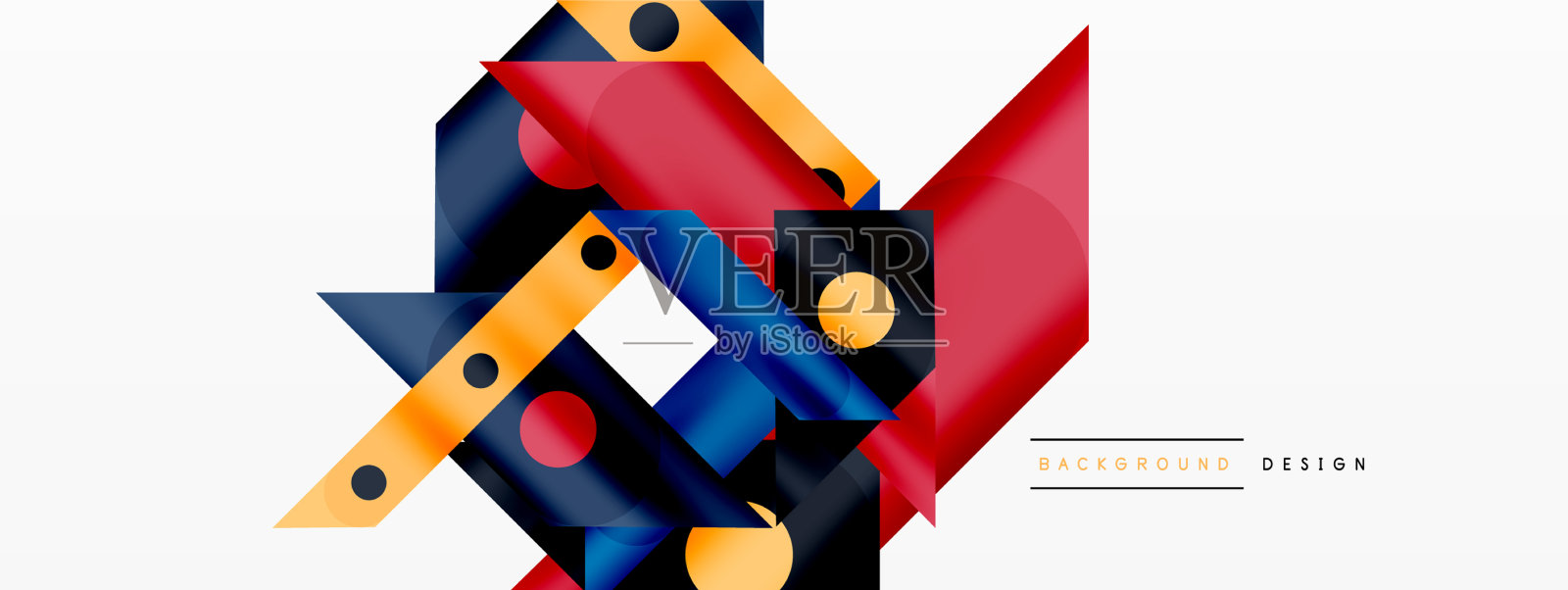 明亮多彩的直线几何抽象插画图片素材