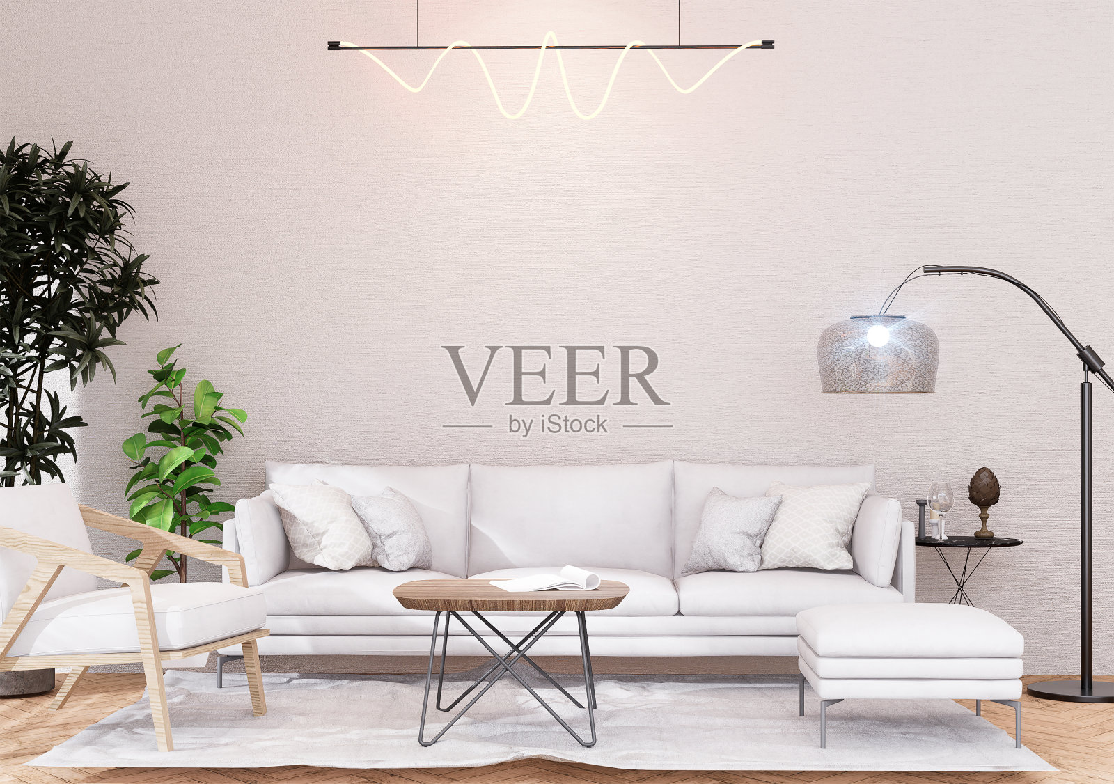 时尚的客厅室内设计照片摄影图片