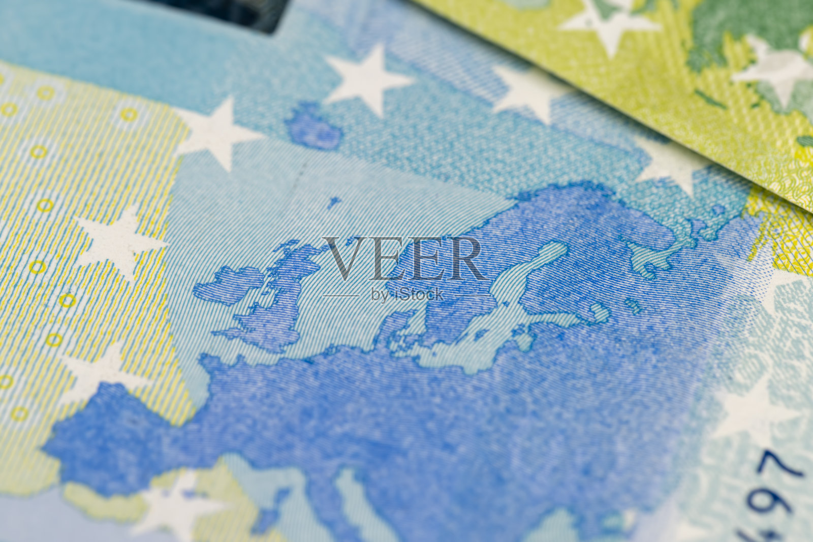 欧盟发行的20欧元纸币特写照片摄影图片