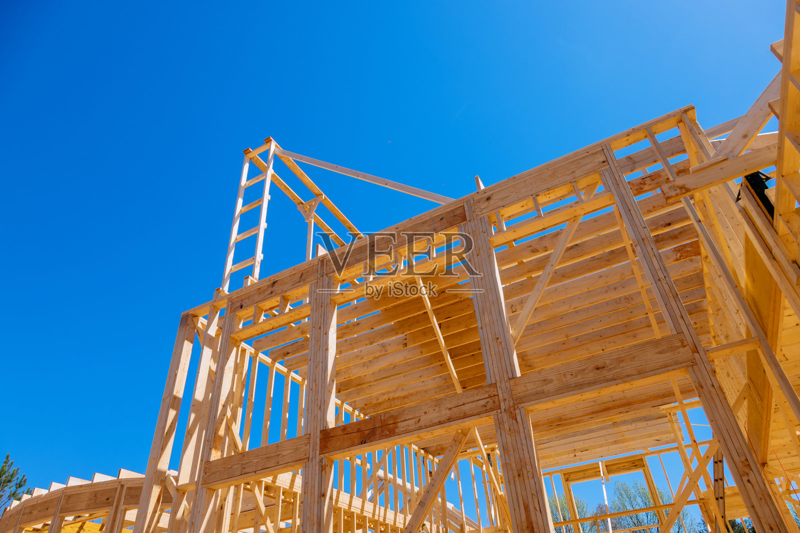 在建新房的框架梁照片摄影图片