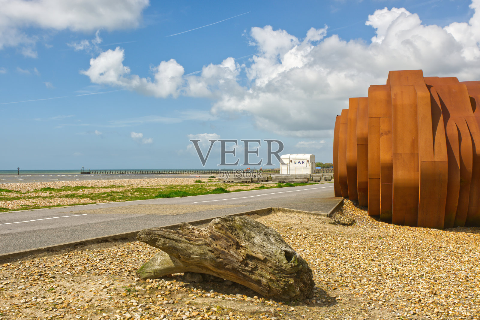 利特尔汉普顿海滩，苏塞克斯，英格兰。照片摄影图片