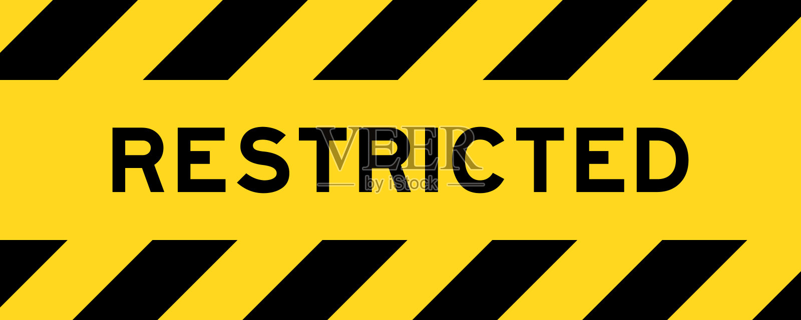 黄黑两色带线条纹的标签横幅，文字限制插画图片素材