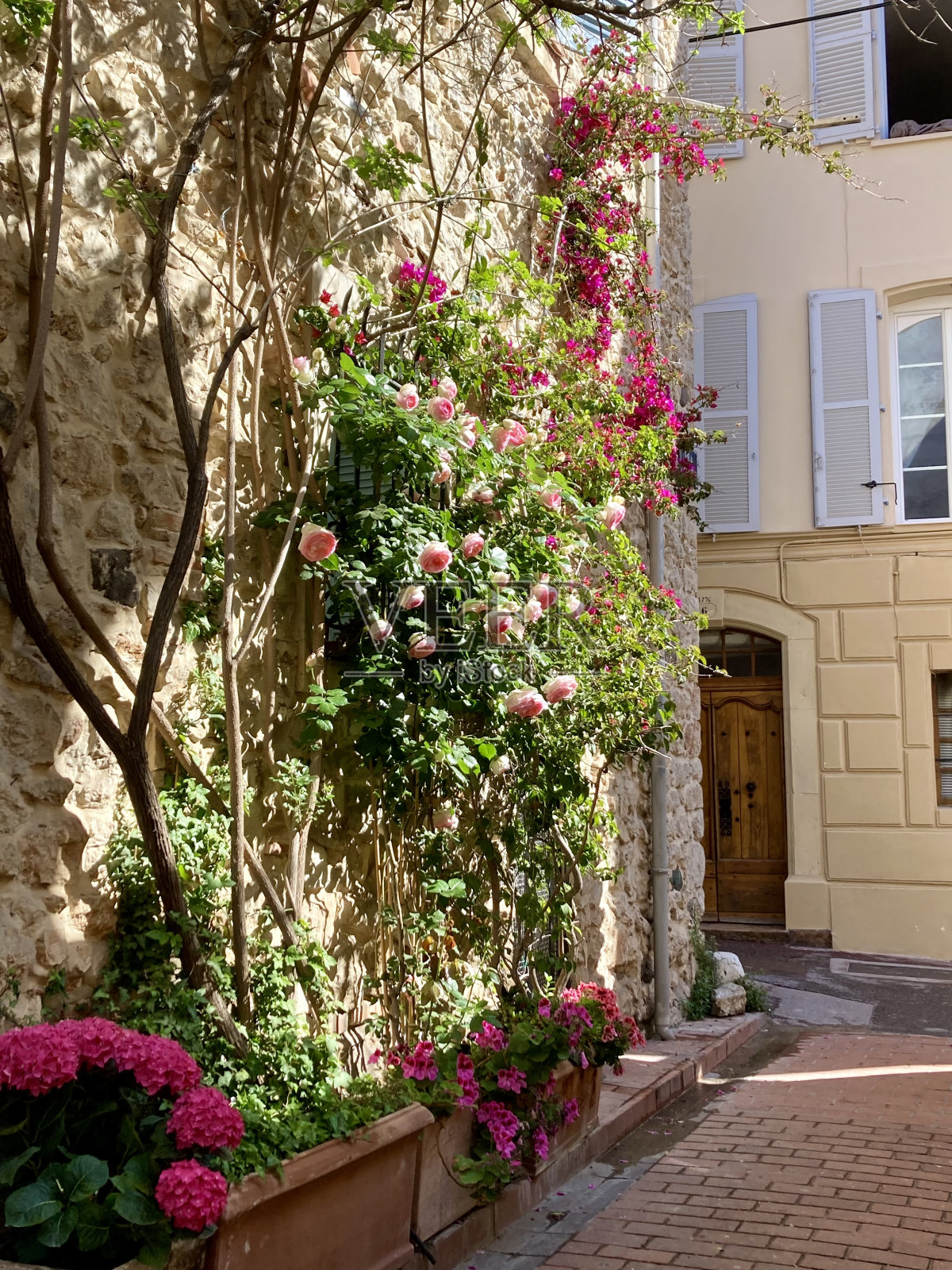 法国-Côté d 'Azur - Antibes -老城区的小街照片摄影图片