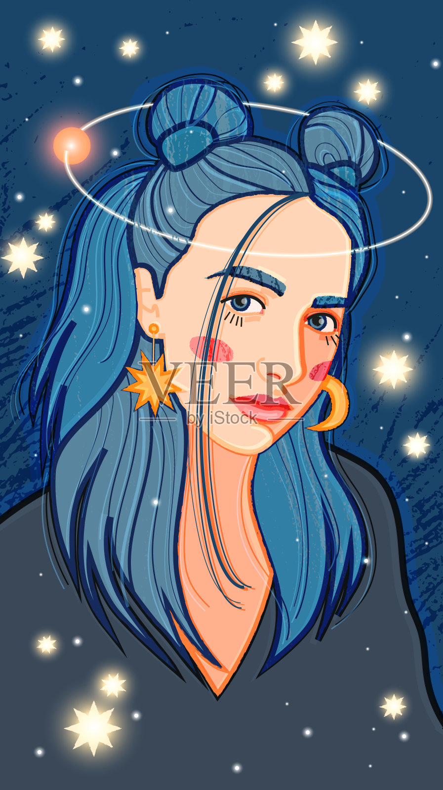 女性肖像的形象插画图片素材