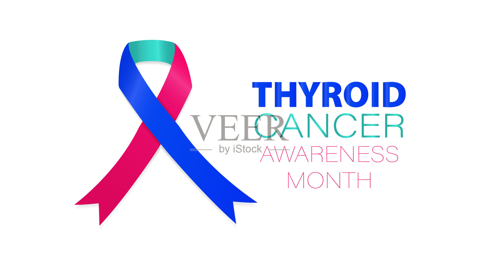 甲状腺癌宣传月插画图片素材