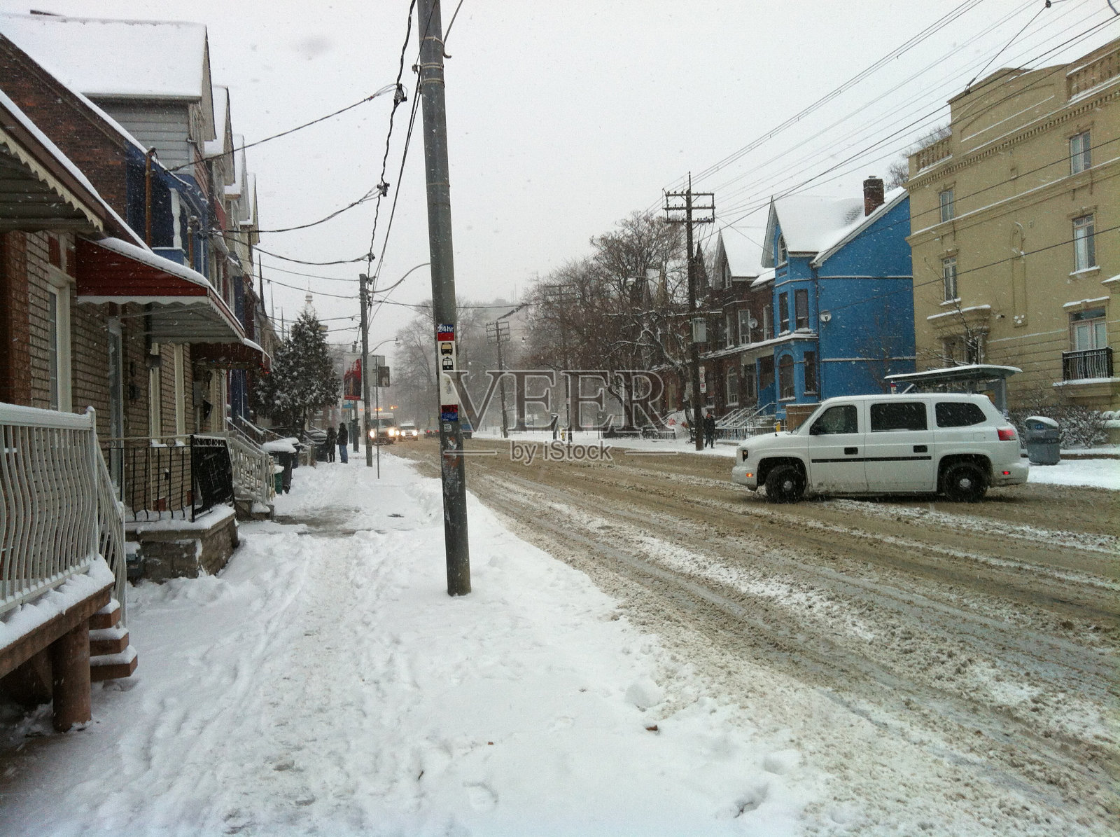 冬天的多伦多雪街照片摄影图片