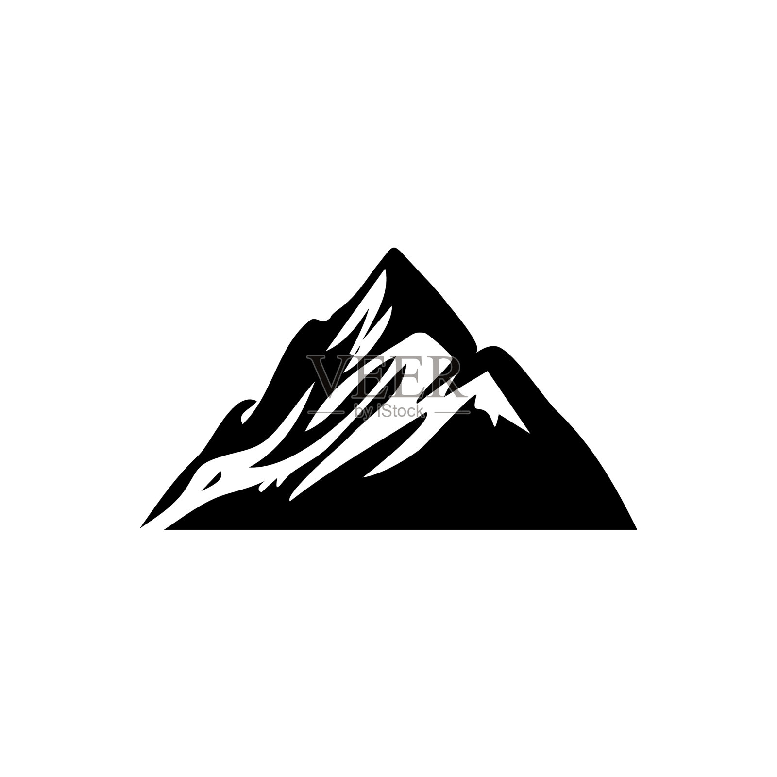 山的图标岩石顶部景观剪影插画图片素材