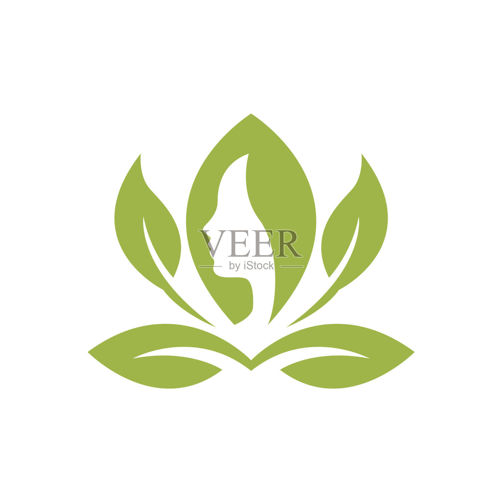 女性美容自然叶护发标志设计插画图片素材