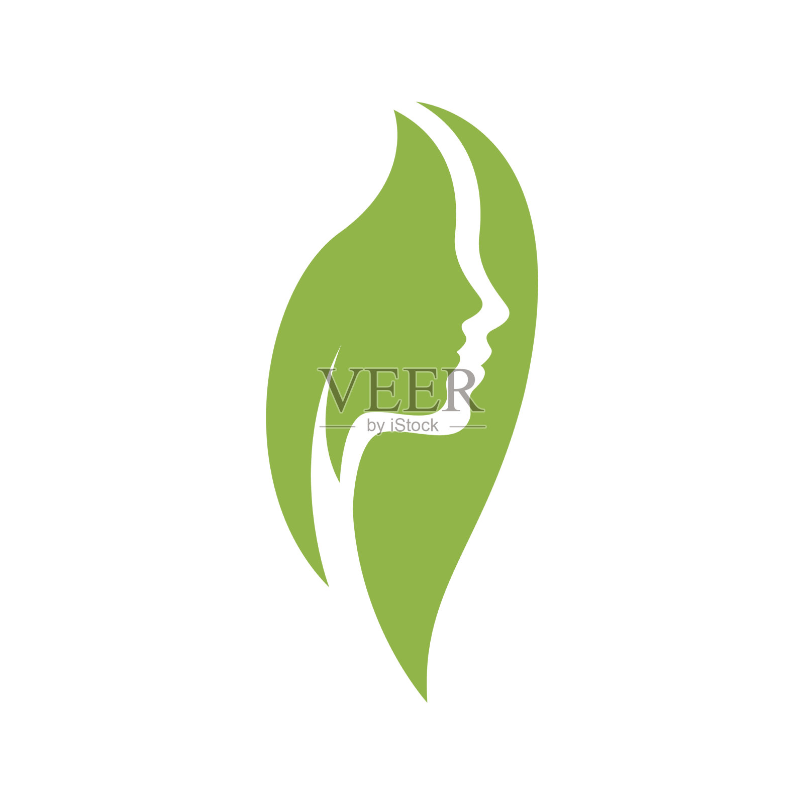 女性美容自然叶护发标志设计插画图片素材