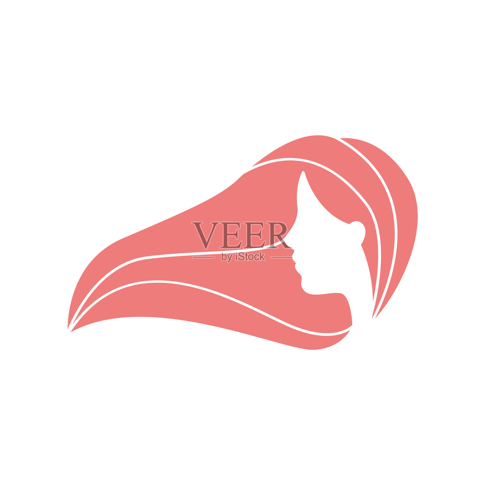 美女长发护理沙龙标志设计插画图片素材