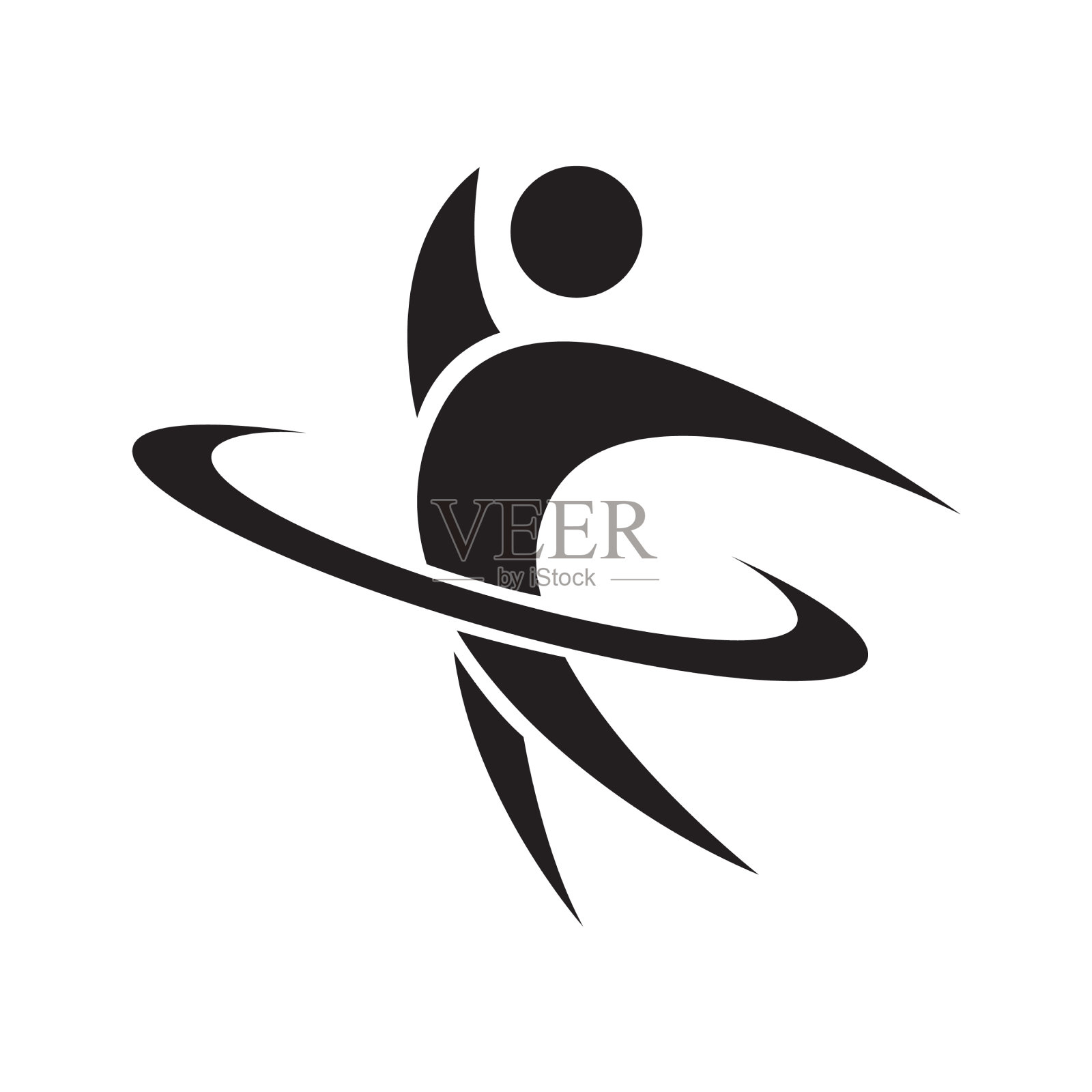 孤立简单的男子排球标志设计插画图片素材