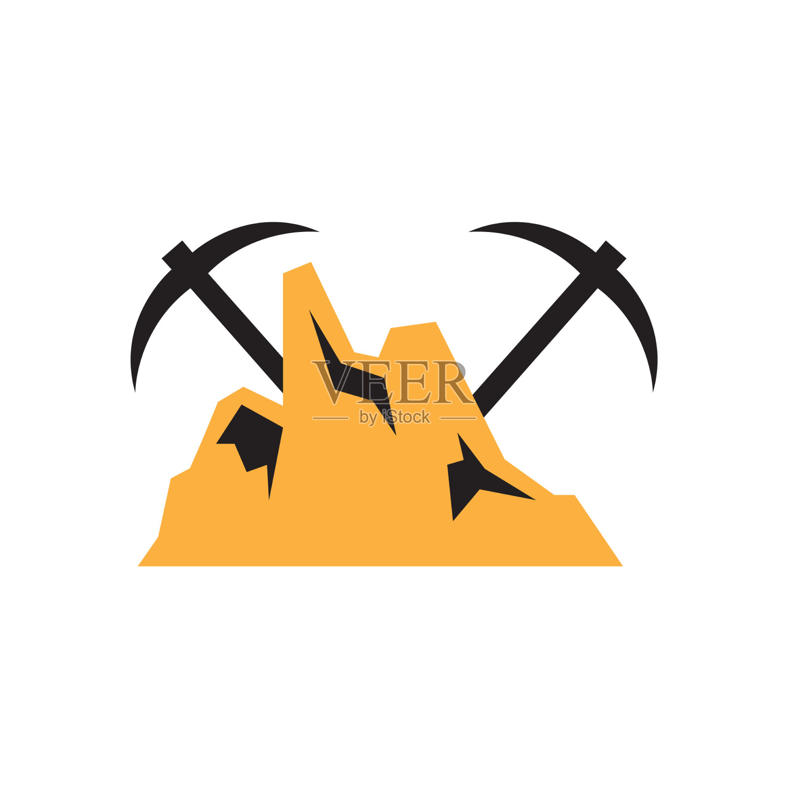 金矿石标志设计图标素材