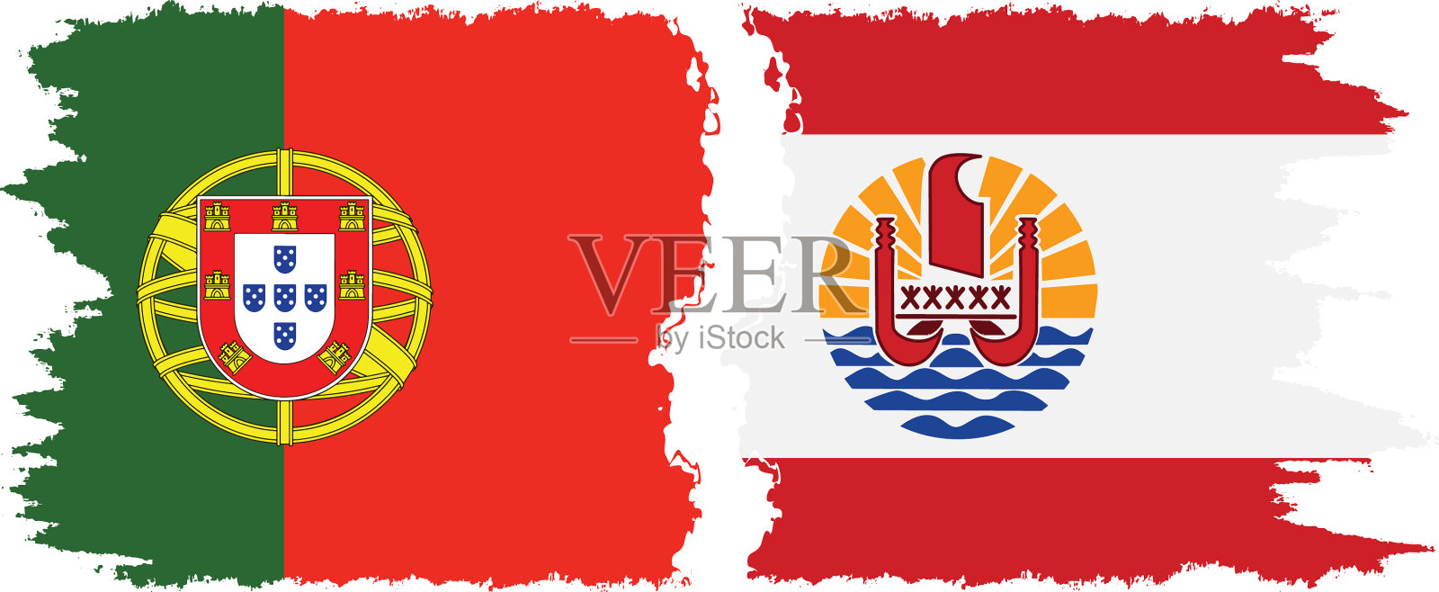 法属波利尼西亚和葡萄牙国旗设计元素图片