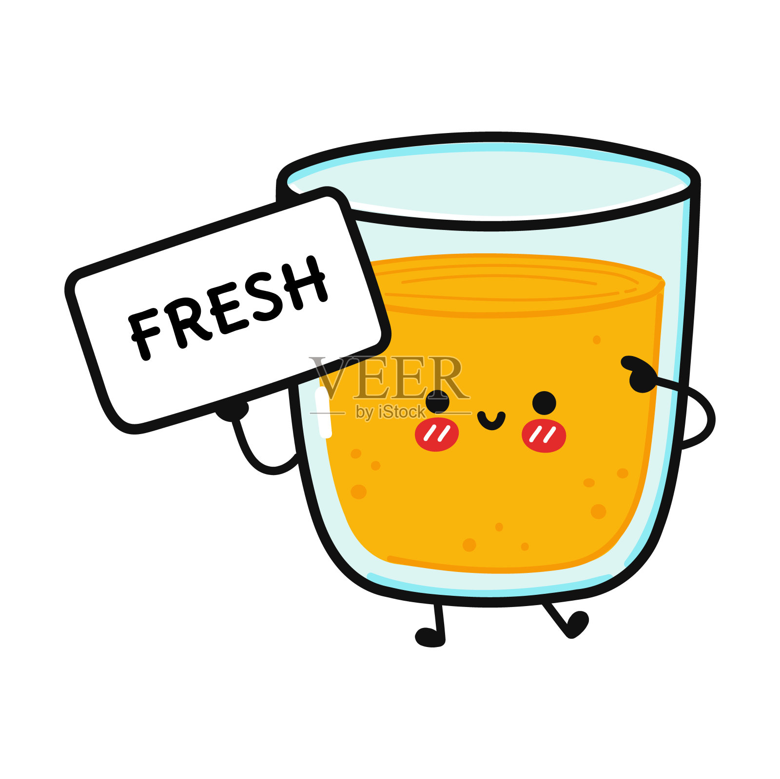 一杯果汁海报性格清新插画图片素材