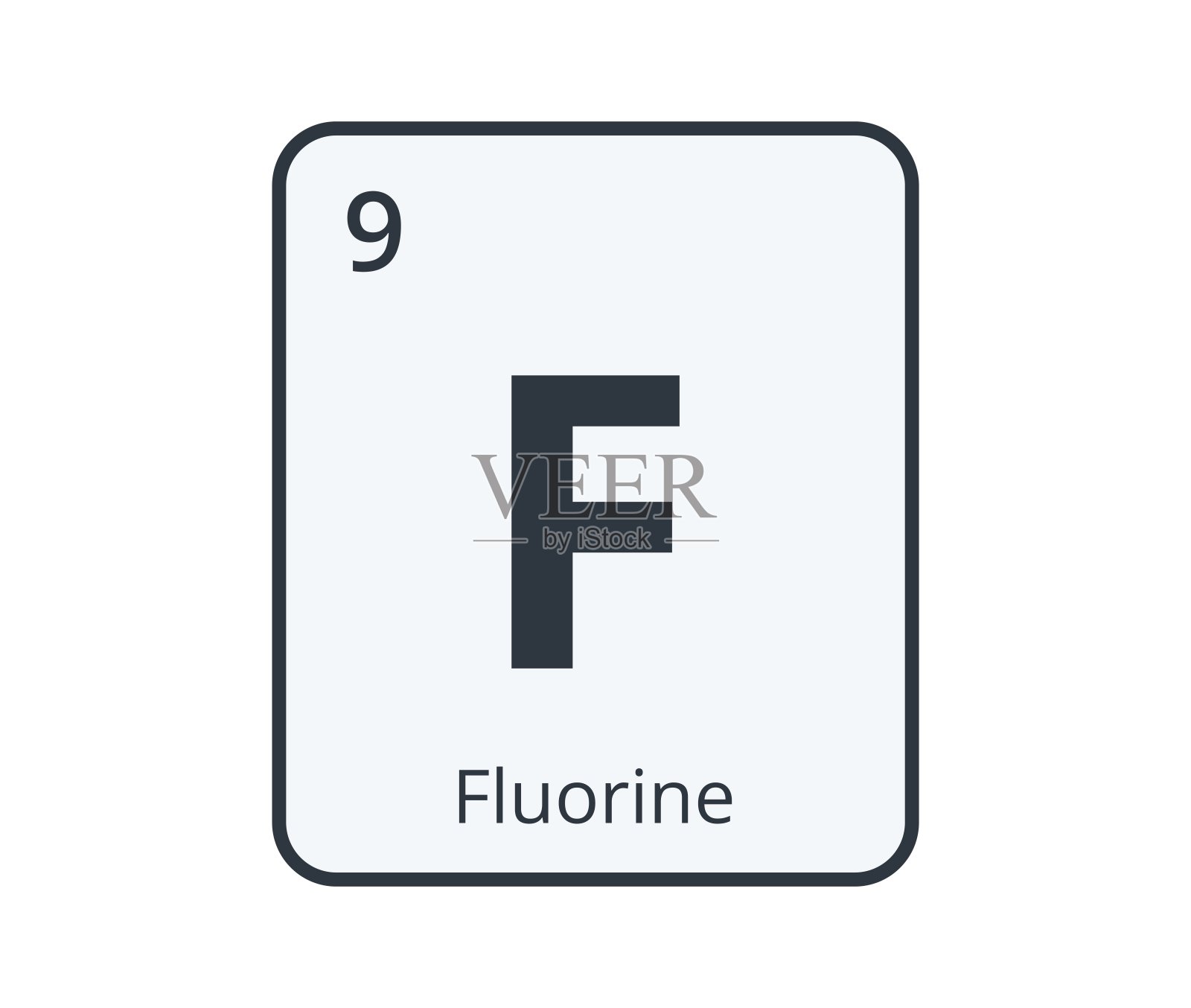 氟化学元素符号。插画图片素材