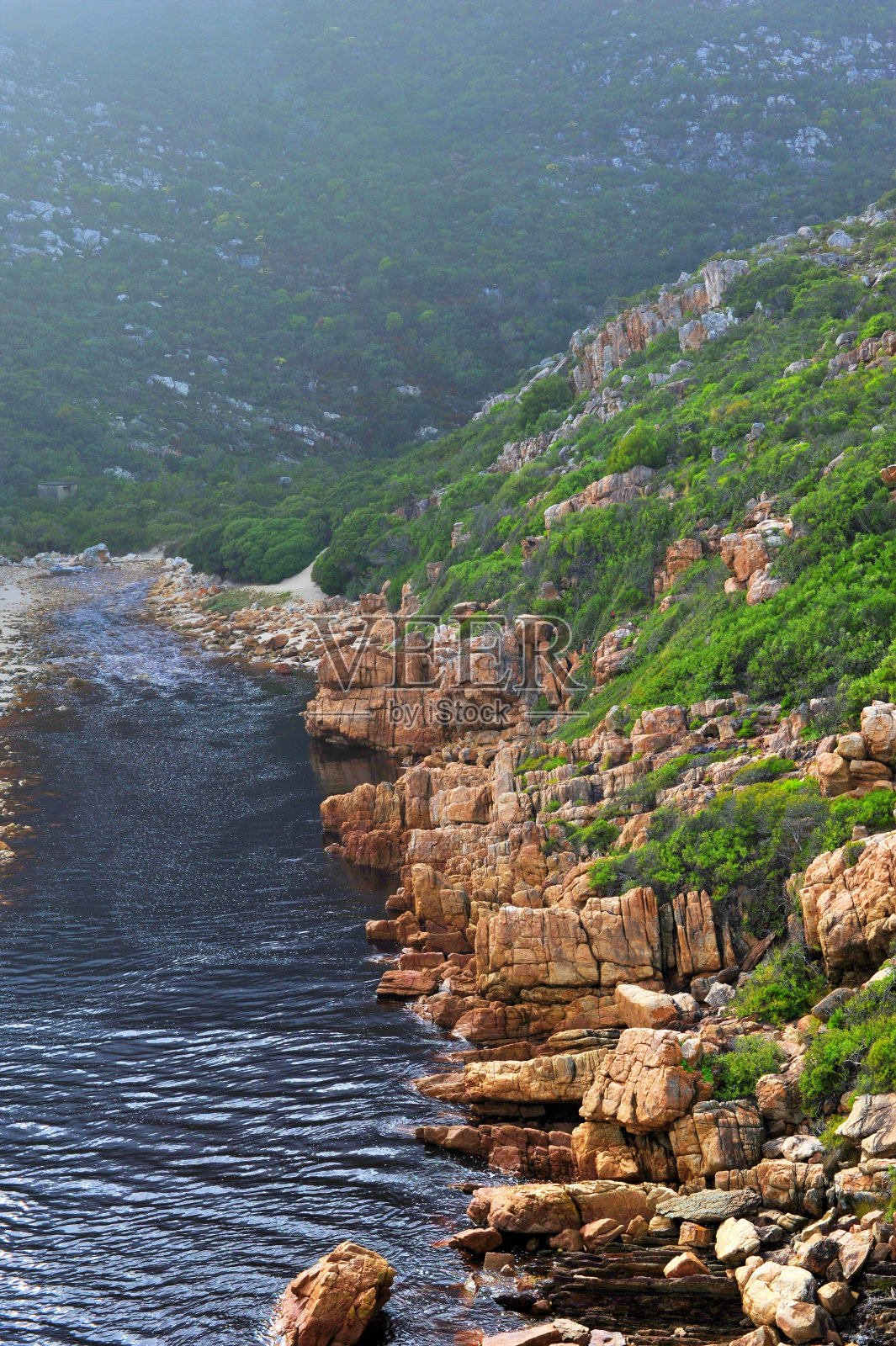山脉之间的河流。照片摄影图片