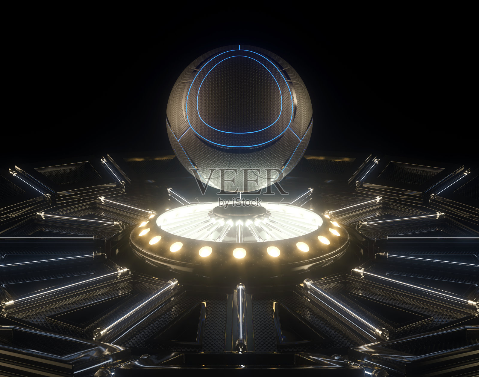 未来足球足球和舞台照片摄影图片