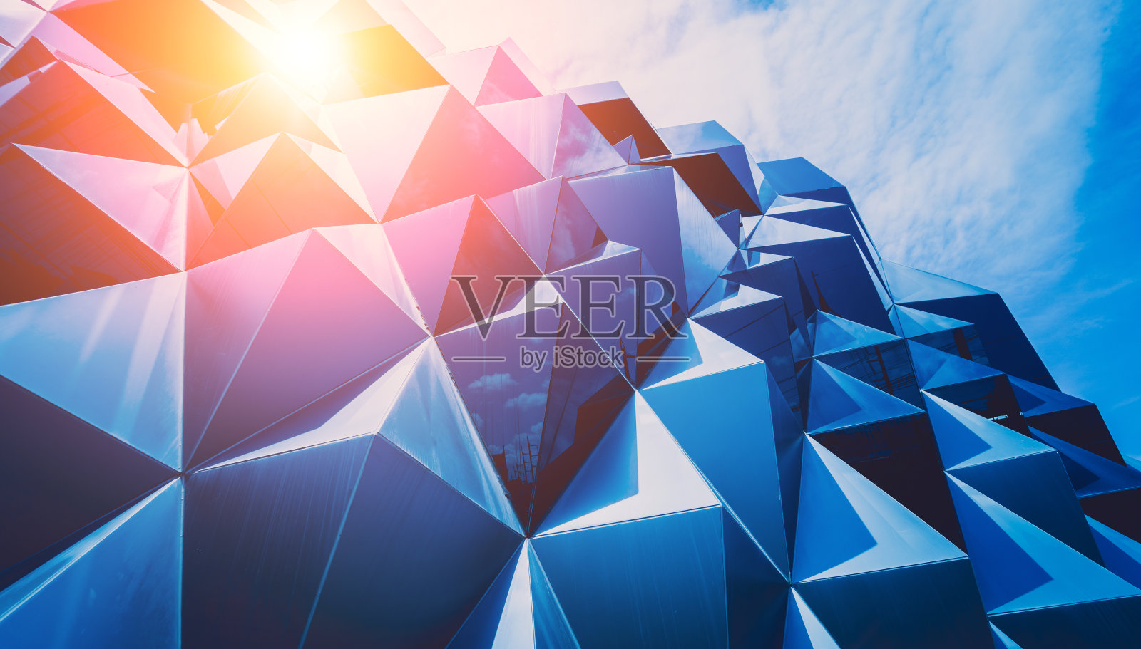 抽象几何背景与三角形和建筑细胞照片摄影图片