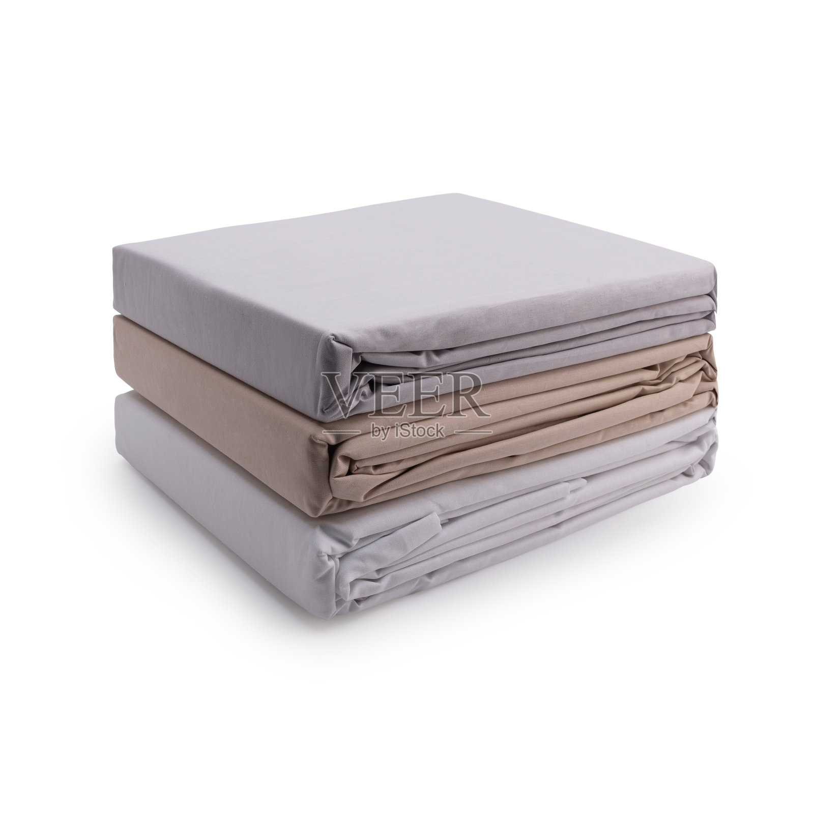 白色背景上折叠的床单照片摄影图片