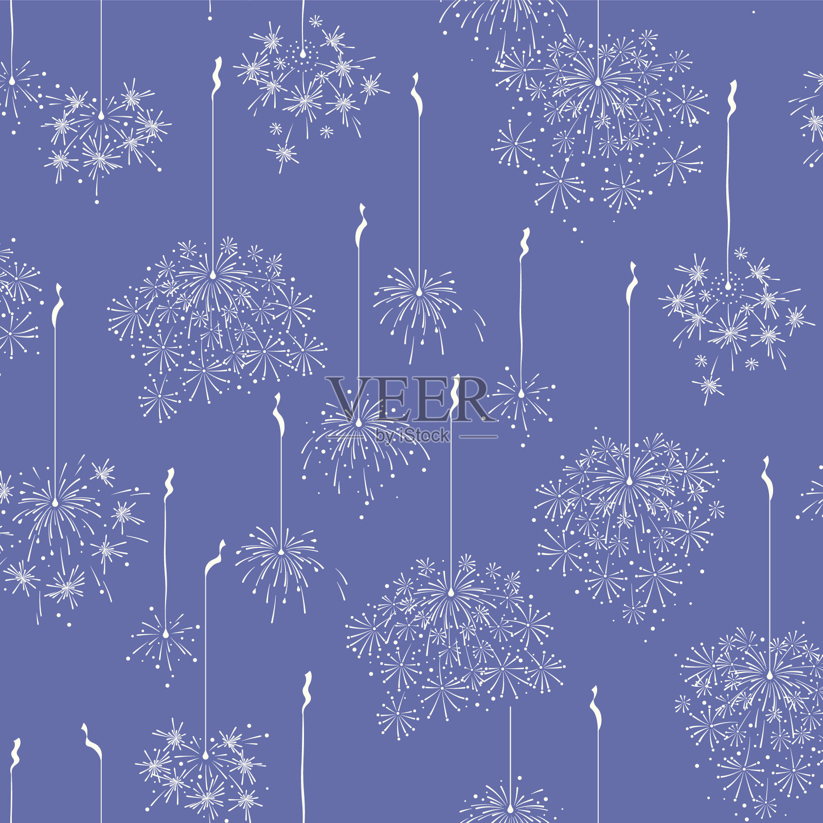 美丽的日本火花无缝图案，插画图片素材