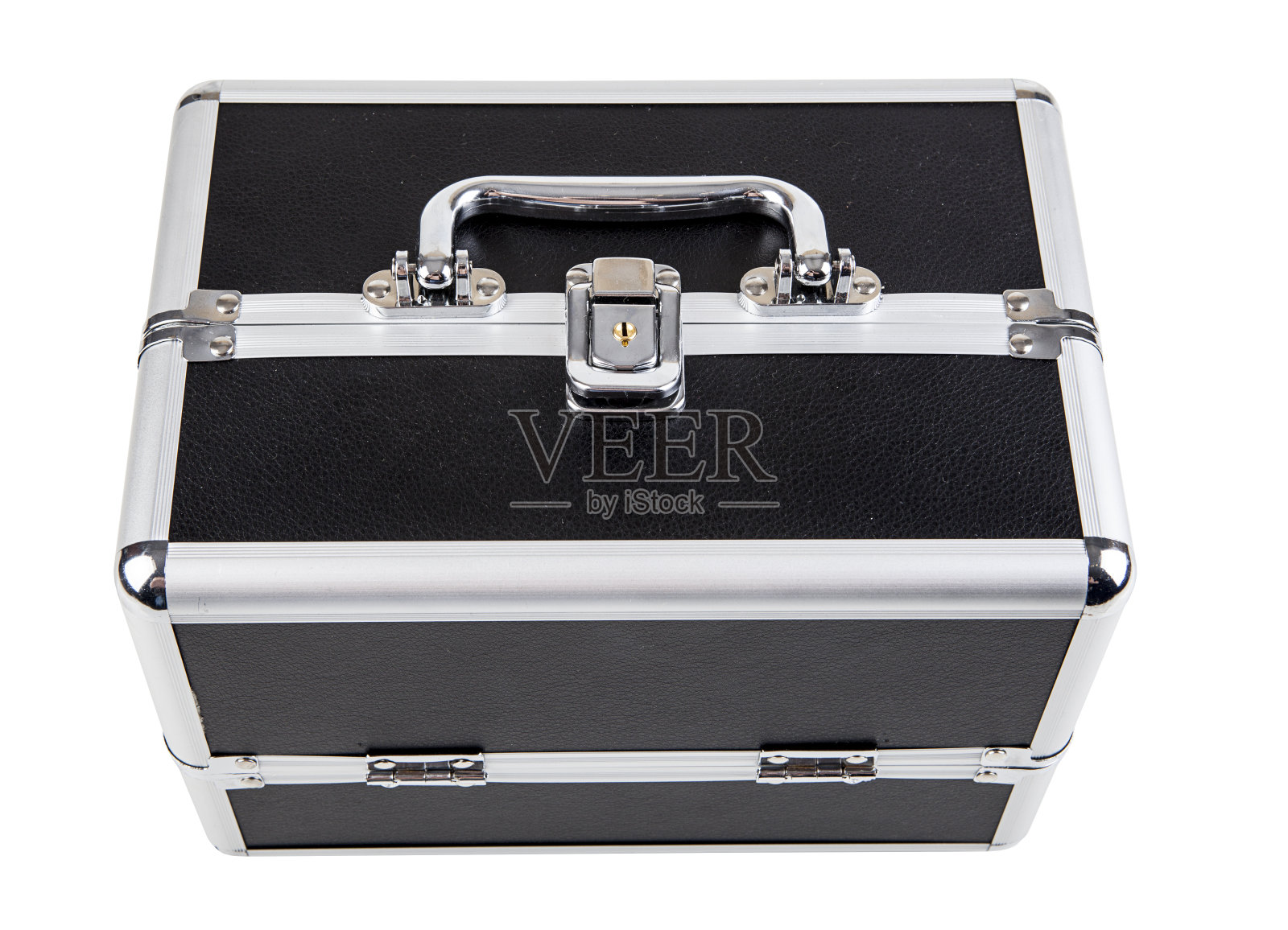 黑色皮革公文包孤立在一个白色的背景。包含剪辑路径照片摄影图片