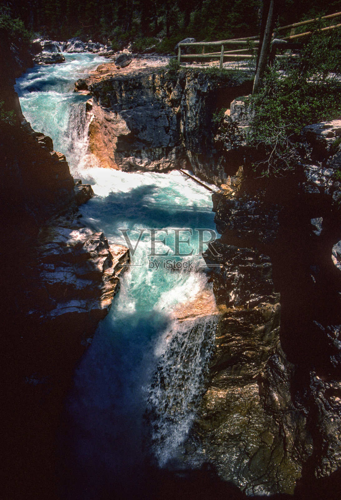 库特尼NP -大理石峡谷-瀑布- 1989照片摄影图片