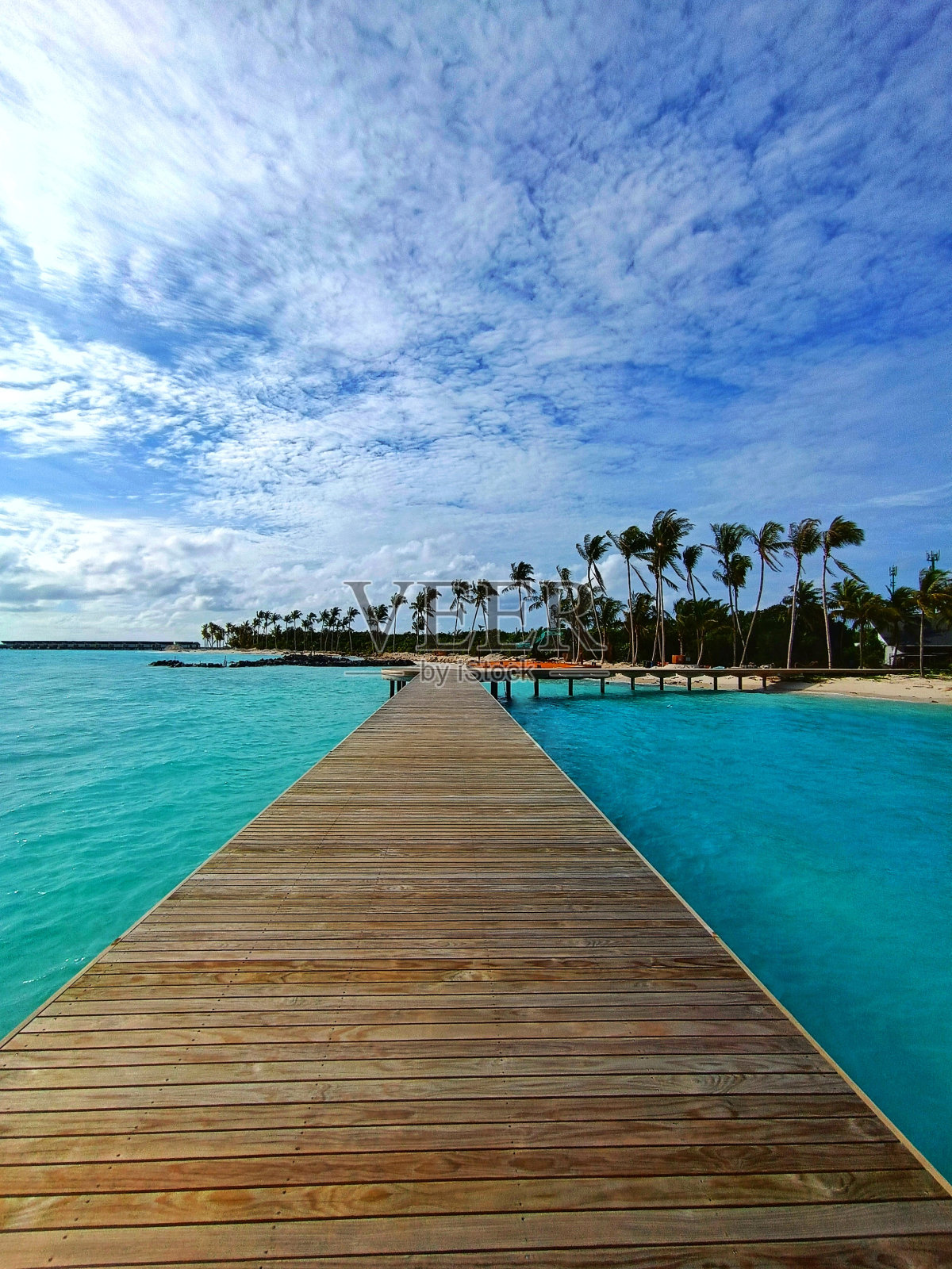 马尔代夫木桥码头照片摄影图片