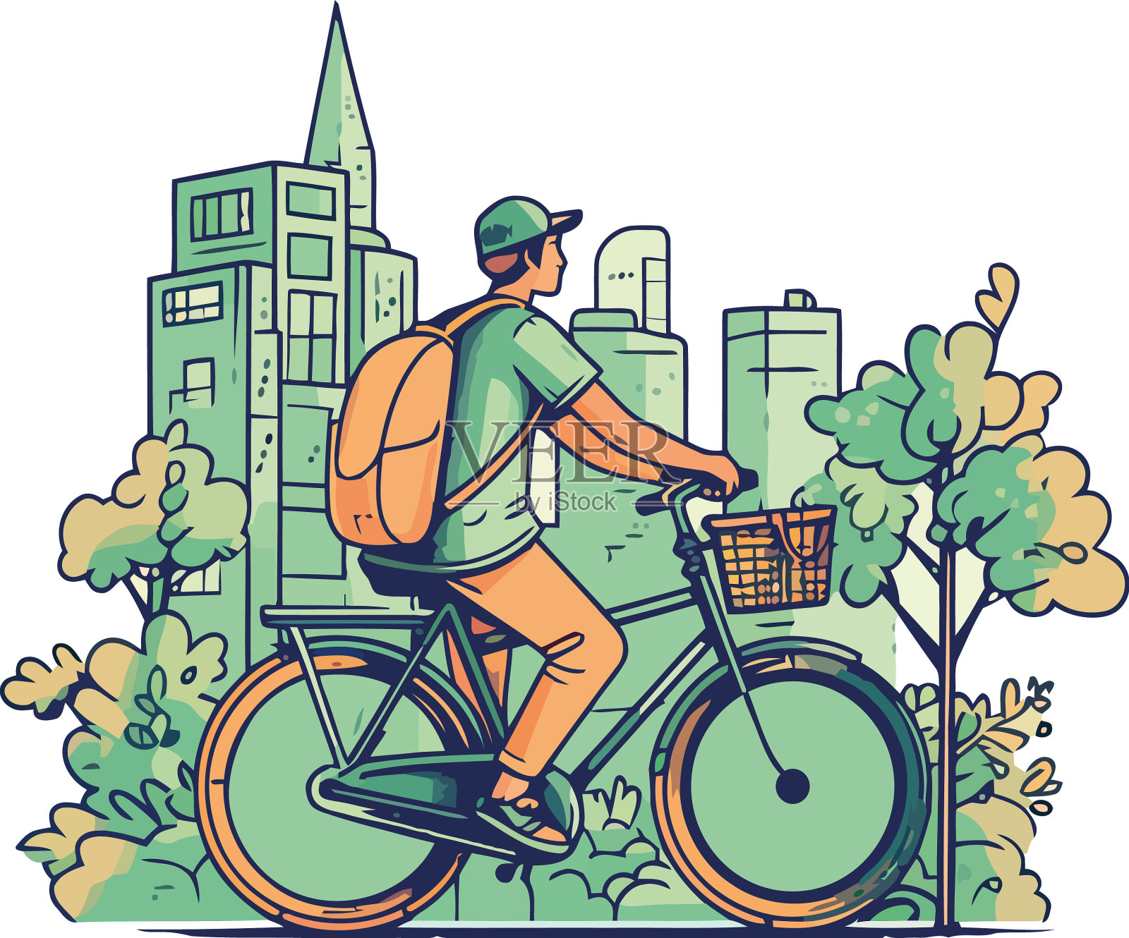 男子在户外骑车设计元素图片