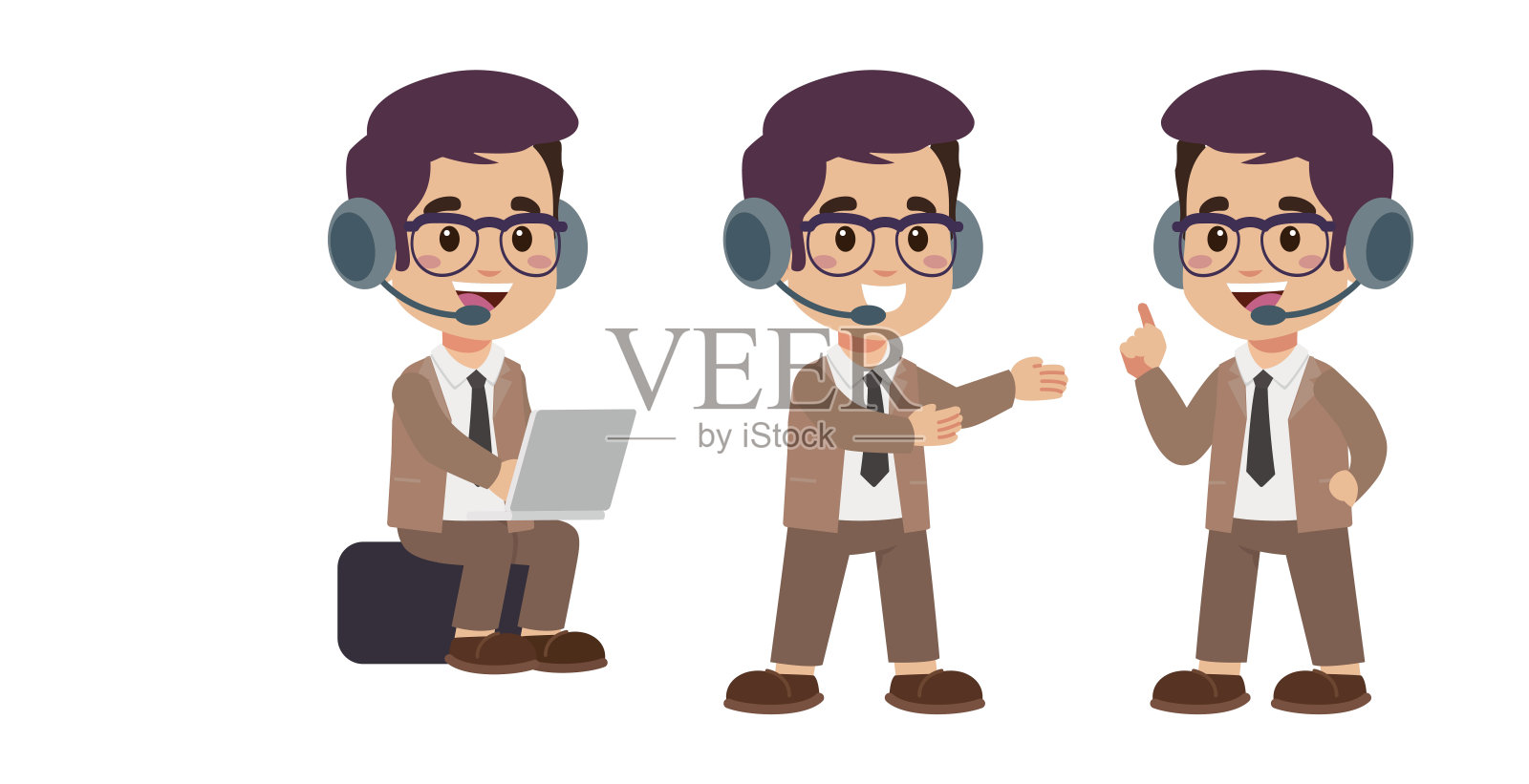 呼叫中心和客户服务人员插画图片素材